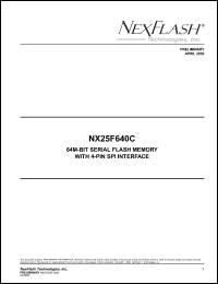 NX25F640C-3T datasheet: 3 V, 64M-bit flash memory with 4-pin SPI interface NX25F640C-3T