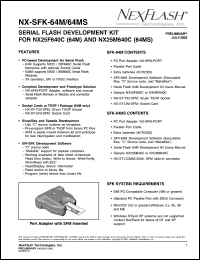 NX-SFK-64M datasheet: 3 V, flash development kit NX-SFK-64M