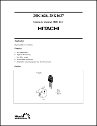 2SK1626 datasheet: Power switching MOSFET 2SK1626