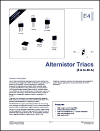 Q2040J7 datasheet: Alternistor triacs, 40 amperes, 200 volt Q2040J7