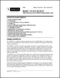 MACH111-18JI datasheet: High-performance EE CMOS programmable logic, 32 macrocells, 32 outputs, 32 flip-flops, 18ns MACH111-18JI