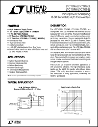 LTC1098IN8 datasheet: Micropower sampling 8-bit serial I/O A/D converters, 16ms conversion time, 5V operation LTC1098IN8