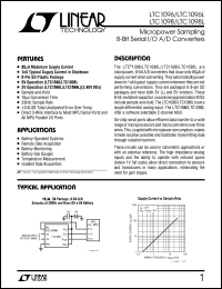 LTC1098ACN8 datasheet: Micropower sampling 8-bit serial I/O A/D converters, 16ms conversion time, 5V operation LTC1098ACN8