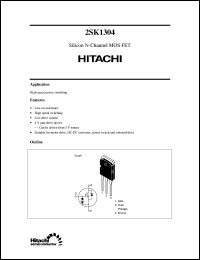2SK1304 datasheet: Power switching MOSFET 2SK1304