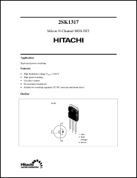 2SK1317 datasheet: Power switching MOSFET 2SK1317