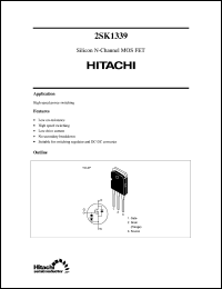 2SK1339 datasheet: Power switching MOSFET 2SK1339