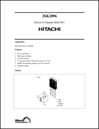 2SK2096 datasheet: Power switching MOSFET 2SK2096