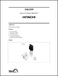 2SK1859 datasheet: Power switching MOSFET 2SK1859