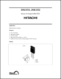 2SK1521 datasheet: Power switching MOSFET 2SK1521