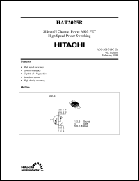 HAT2025R datasheet: Power switching MOSFET HAT2025R