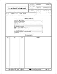 DMC16266UV-YGR datasheet: 16characters x 2lines; 5x8dots (1character); 0.3-7.0V 2.0mA LCD module DMC16266UV-YGR