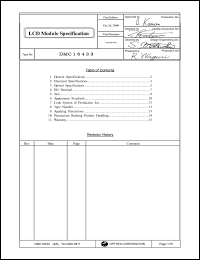 DMC16433 datasheet: 16characters x 4lines; 5x8dots (1character); 0.3-6.5V 2.2mA LCD module DMC16433