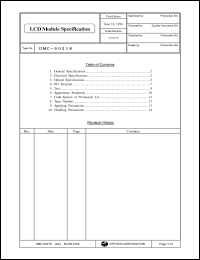 DMC-50218 datasheet: 20characters x 2lines; 5x8dots (1character); 0.3-7.0V 1.5mA LCD module DMC-50218