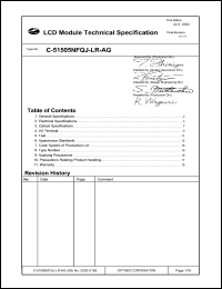 C-51505NFQJ-LR-AG datasheet: 20characters x 2lines; 0.3-7.0V 2.0mA LCD module C-51505NFQJ-LR-AG