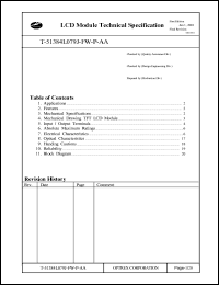 T-51384L079J-FW-P-AA datasheet: 1440 x 234dots; dot pitch:0.112 x 0.504mm; 0.3-7.0V; 0.15mA LCD module T-51384L079J-FW-P-AA