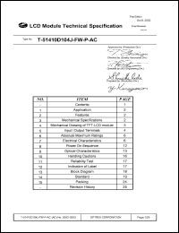 T-51410D104J-FW-P-AC datasheet: 800 x 600dots; pixel pitch:0.264 x 0.264mm; 0.3-4.0V; 350mA LCD module T-51410D104J-FW-P-AC