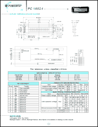 PC1602-I datasheet: 2 lines;  16 characters; Dot size:0.56 x 0.66mm; dot pitch:0.60 x 0.70mm; LCD monitor PC1602-I