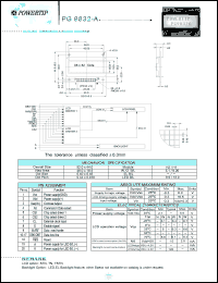 PG9832-A datasheet: 97x32dots; Dot size:0.40 x 0.45mm; dot pitch:0.44 x 0.459mm; LCD monitor (white LED backlight) PG9832-A