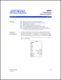 A8259 datasheet: Programmable interrupt controller. Uses approximately 399 FLEX logic elements (LEs). A8259