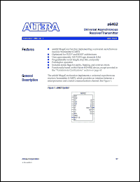A6402 datasheet: Universal asynchronous receiver/transmitter (UART). Uese approximately 162 FLEX logic elements (LEs) A6402