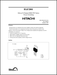HAF2001 datasheet: Power termal MOSFET HAF2001