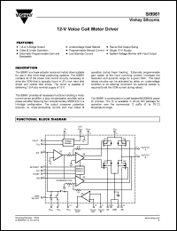 Si9961 datasheet: 12-V voice coil motor driver Si9961