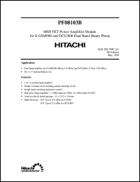 PF08103B datasheet: Power MOSFET RF amplifier module PF08103B
