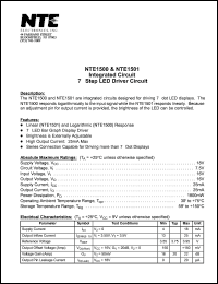 NTE1501 datasheet: Integrated circuit. 7-step LED driver circuit. NTE1501