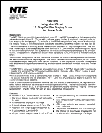 NTE1508 datasheet: Integrated circuit. 10-step dot/bar display driver for linear scale. NTE1508