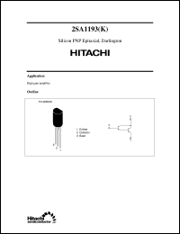 2SA1193 datasheet: Small signal switching Darlington transistor 2SA1193
