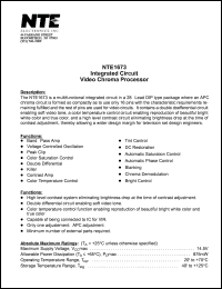 NTE1673 datasheet: Integrated circuit. Video chroma processor. NTE1673