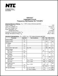 NTE1677 datasheet: Integrated circuit. Frequency synthesizer for TV/CATV. NTE1677