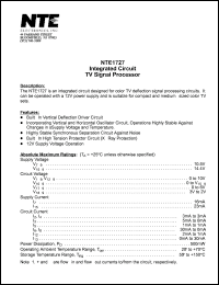 NTE1727 datasheet: Integrated circuit. TV signal processor. NTE1727