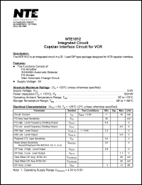 NTE1812 datasheet: Integrated circuit. Capstan interface circuit for VCR. NTE1812