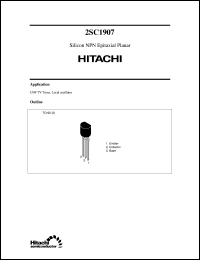 2SC1907 datasheet: Small signal high frequency amplifier transistor 2SC1907