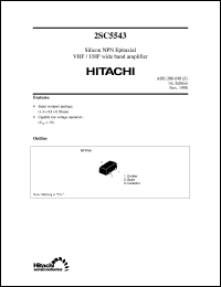 2SC5543 datasheet: Small signal high frequency amplifier transistor 2SC5543