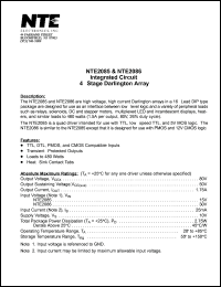 NTE2085 datasheet: Integrated circuit. 4-stage darlington array. NTE2085