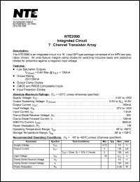 NTE2090 datasheet: Integrated circuit. 7-channel transistor array. NTE2090