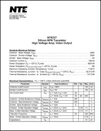 NTE227 datasheet: Silicon NPN transistor. High voltage amp, video output. NTE227