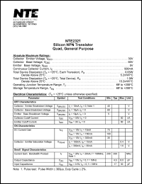 NTE2321 datasheet: Silicon NPN transistor. Quad, general purpose. NTE2321