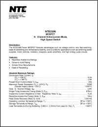 NTE2386 datasheet: MOSFET, N-Channel enhancement mode, high speed switch. NTE2386