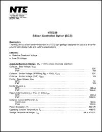 NTE239 datasheet: Silicon controlled switch (SCS). NTE239