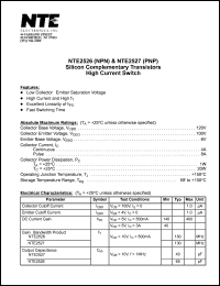 NTE2527 datasheet: Silicon complementary PNP transistor. High current switch. NTE2527