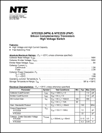 NTE2528 datasheet: Silicon complementary NPN transistor. High voltage switch. NTE2528