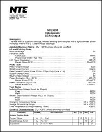 NTE3091 datasheet: Optoisolator. SCR output. NTE3091