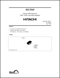 2SC5545 datasheet: Small signal high frequency amplifier transistor 2SC5545