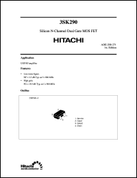 3SK290 datasheet: Small signal high frequency amplifier field effect (FET) transistor 3SK290