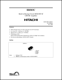 BB503C datasheet: Small signal high frequency amplifier field effect (FET) transistor BB503C