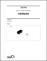 2SK360 datasheet: Small signal high frequency amplifier field effect (FET) transistor 2SK360