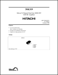 3SK319 datasheet: Small signal high frequency amplifier field effect (FET) transistor 3SK319